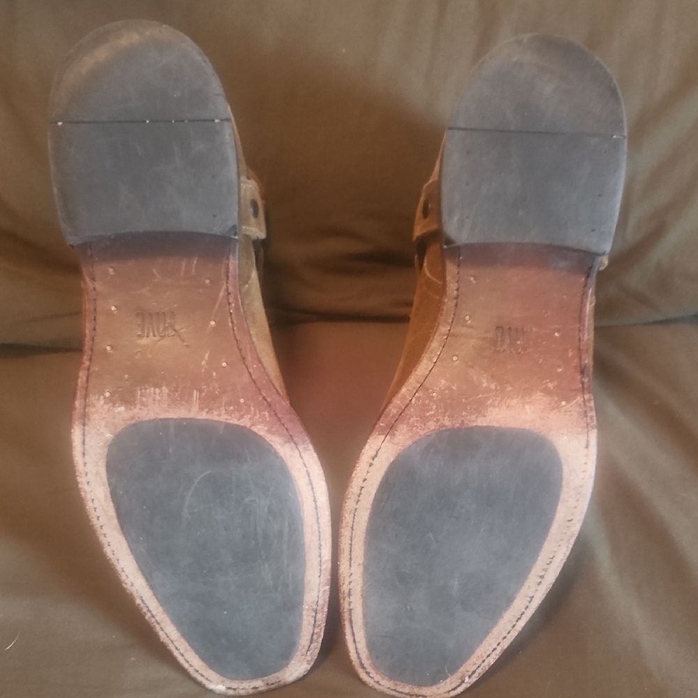 Frye Men's Brown Suede Buckle Boots - Picture 4 of 7